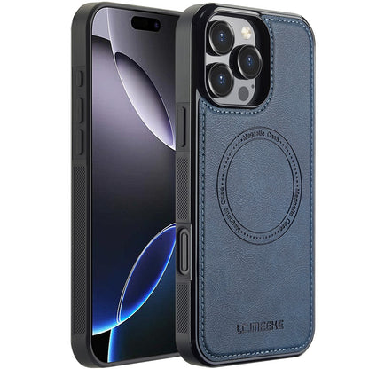 LC.IMEEKE For iPhone 16 Pro Max Magnetic Case Compatible with MagSafe Leather+TPU Back Cover