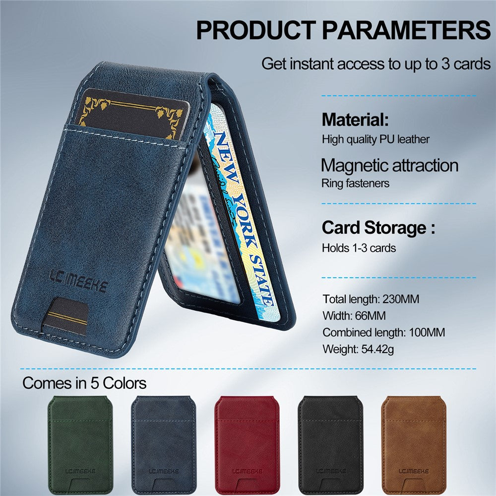 LC.IMEEKE L3 For iPhone 16 Pro Max Magnetic Case Detachable Card Holder Leather+TPU Mobile Cover