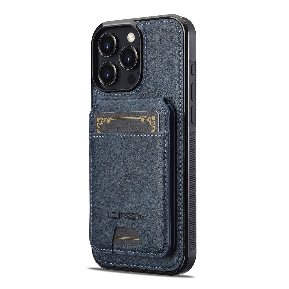 LC.IMEEKE L3 For iPhone 16 Pro Max Magnetic Case Detachable Card Holder Leather+TPU Mobile Cover