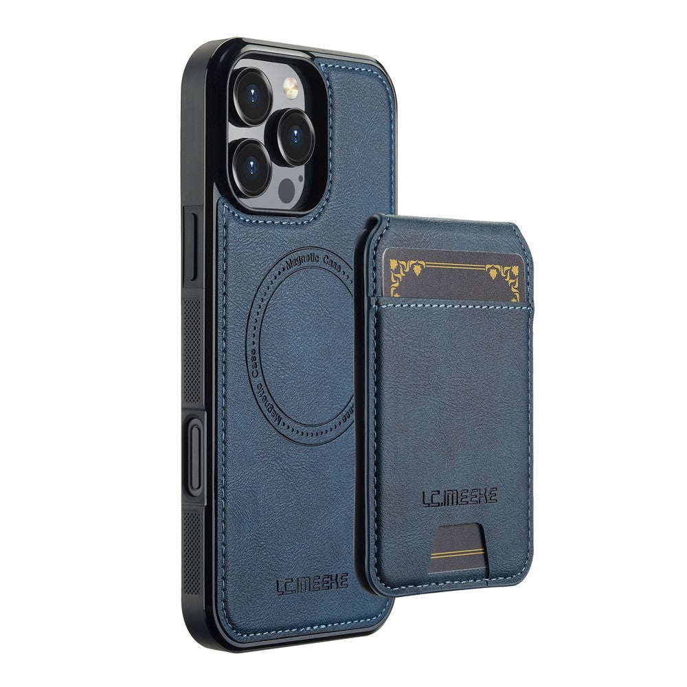 LC.IMEEKE L3 For iPhone 16 Pro Max Magnetic Case Detachable Card Holder Leather+TPU Mobile Cover