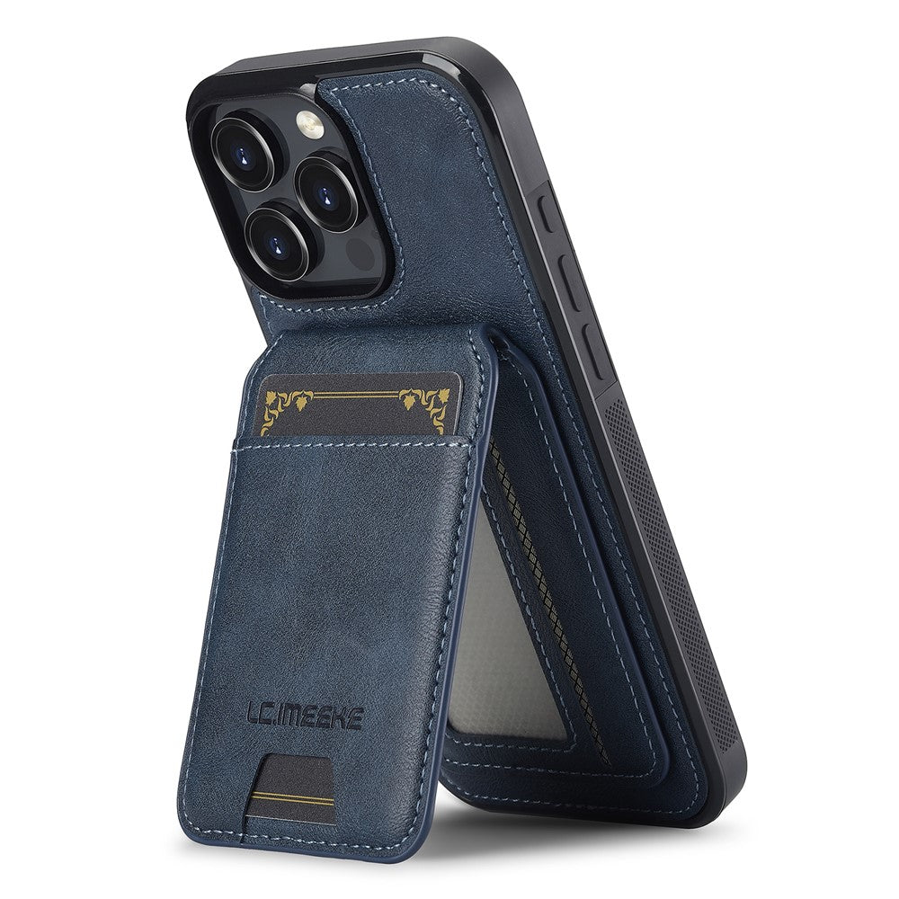 LC.IMEEKE L3 For iPhone 16 Pro Max Magnetic Case Detachable Card Holder Leather+TPU Mobile Cover