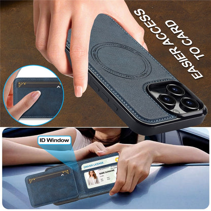 LC.IMEEKE L3 For iPhone 16 Pro Max Magnetic Case Detachable Card Holder Leather+TPU Mobile Cover