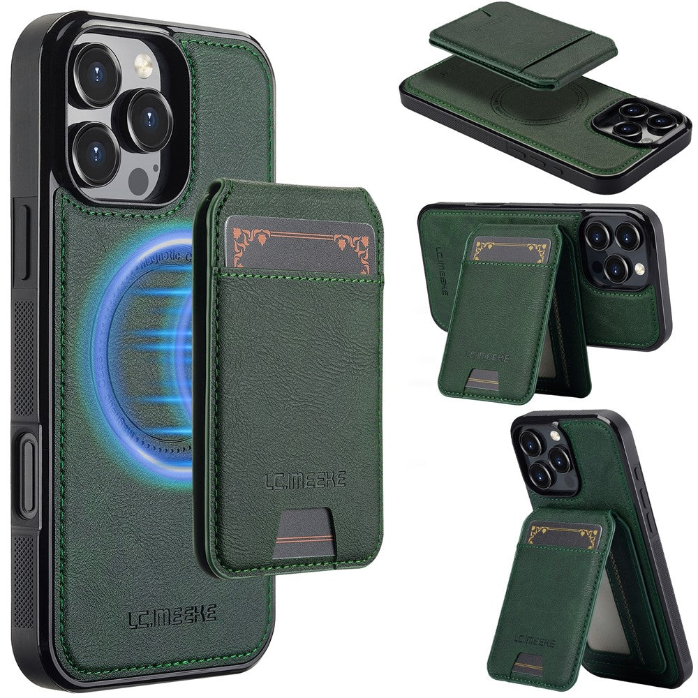 LC.IMEEKE L3 For iPhone 16 Pro Max Magnetic Case Detachable Card Holder Leather+TPU Mobile Cover