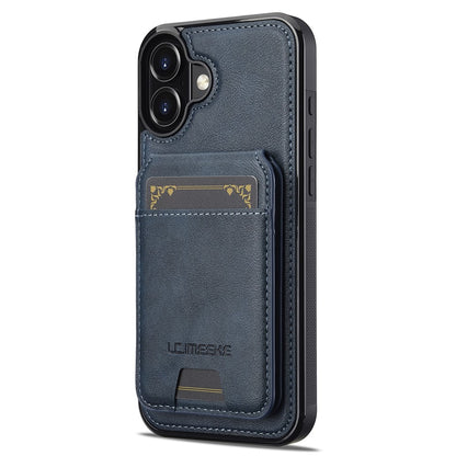 LC.IMEEKE L3 For iPhone 16 Magnetic Case Detachable Card Holder Leather+TPU Mobile Cover