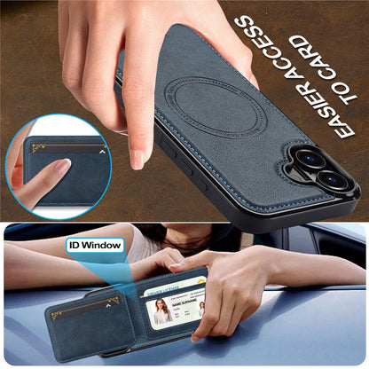 LC.IMEEKE L3 For iPhone 16 Magnetic Case Detachable Card Holder Leather+TPU Mobile Cover
