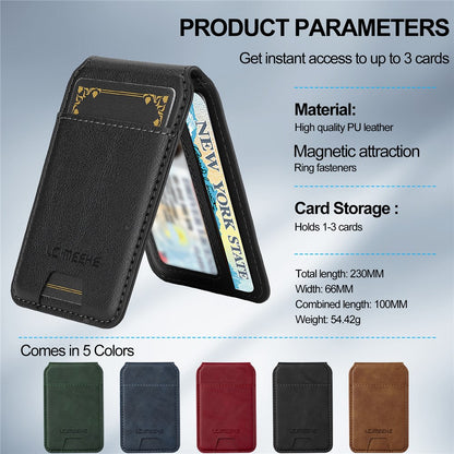 LC.IMEEKE L3 For iPhone 14 Pro Magnetic Case Detachable Card Holder Leather+TPU Mobile Cover
