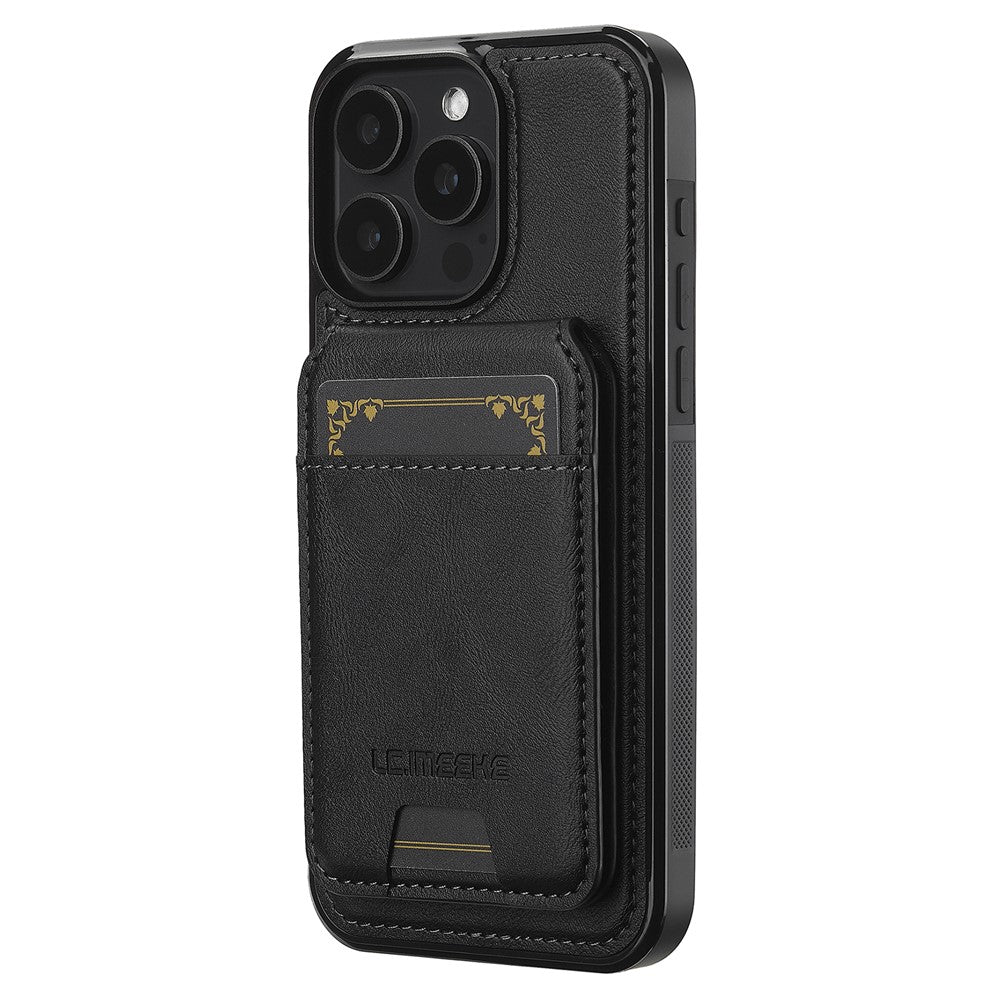 LC.IMEEKE L3 For iPhone 14 Pro Magnetic Case Detachable Card Holder Leather+TPU Mobile Cover