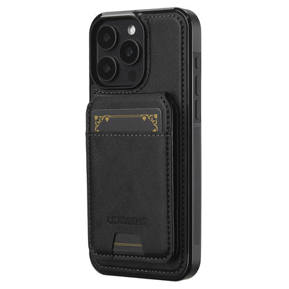 LC.IMEEKE L3 For iPhone 14 Pro Magnetic Case Detachable Card Holder Leather+TPU Mobile Cover