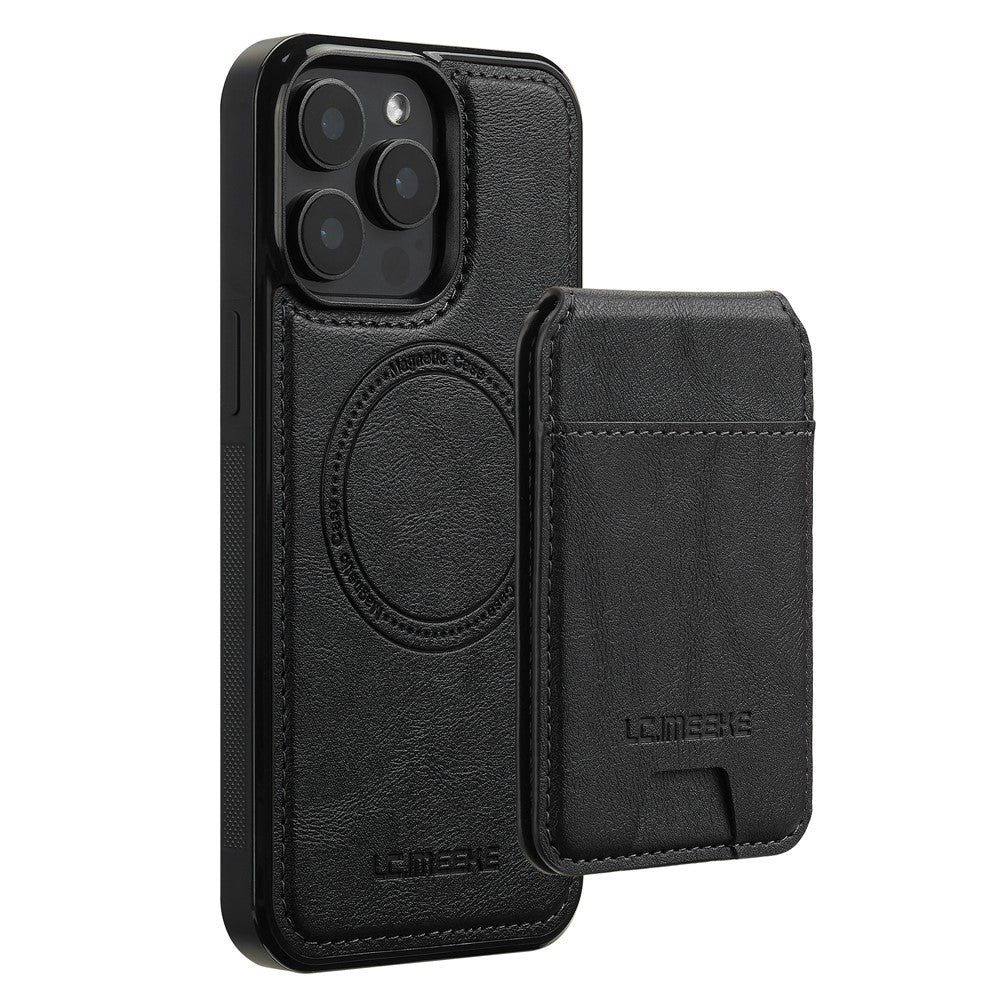 LC.IMEEKE L3 For iPhone 14 Pro Magnetic Case Detachable Card Holder Leather+TPU Mobile Cover