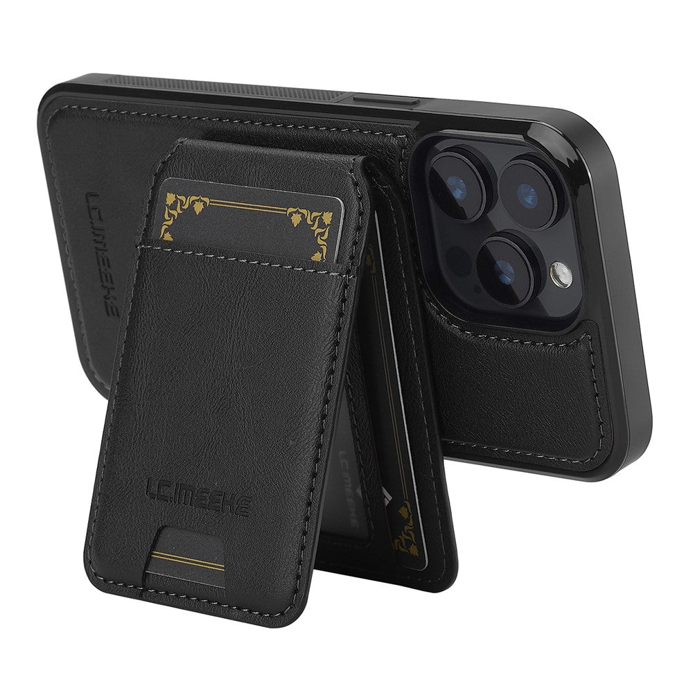 LC.IMEEKE L3 For iPhone 14 Pro Magnetic Case Detachable Card Holder Leather+TPU Mobile Cover