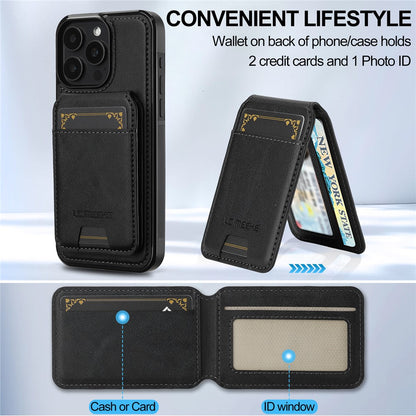 LC.IMEEKE L3 For iPhone 14 Pro Magnetic Case Detachable Card Holder Leather+TPU Mobile Cover