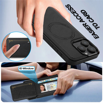 LC.IMEEKE L3 For iPhone 14 Pro Magnetic Case Detachable Card Holder Leather+TPU Mobile Cover