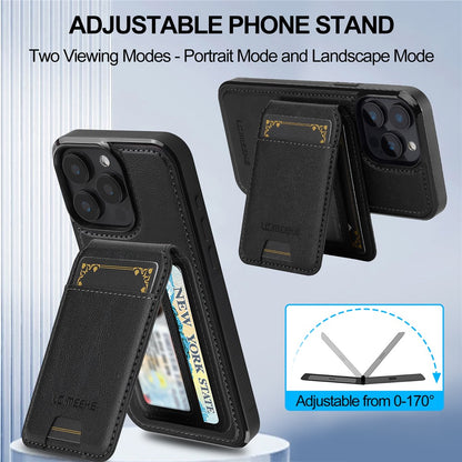 LC.IMEEKE L3 For iPhone 14 Pro Magnetic Case Detachable Card Holder Leather+TPU Mobile Cover