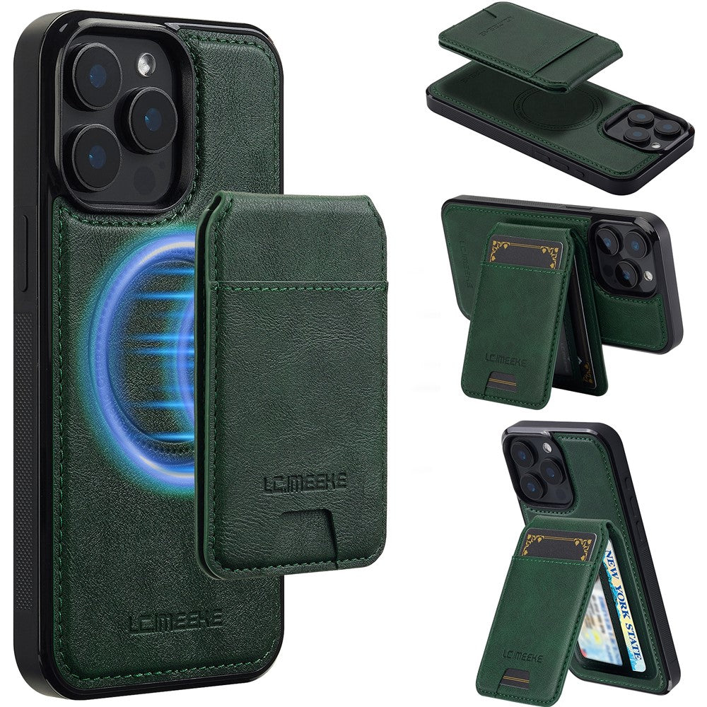 LC.IMEEKE L3 For iPhone 14 Pro Magnetic Case Detachable Card Holder Leather+TPU Mobile Cover