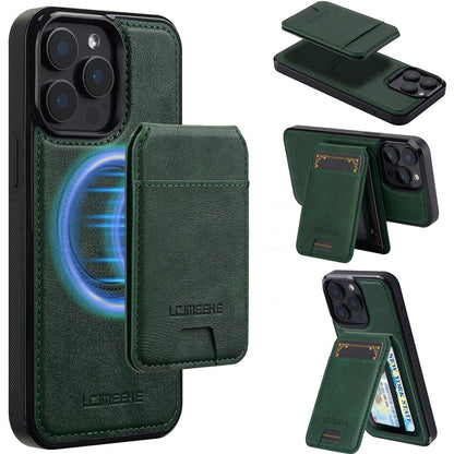 LC.IMEEKE L3 For iPhone 14 Pro Magnetic Case Detachable Card Holder Leather+TPU Mobile Cover