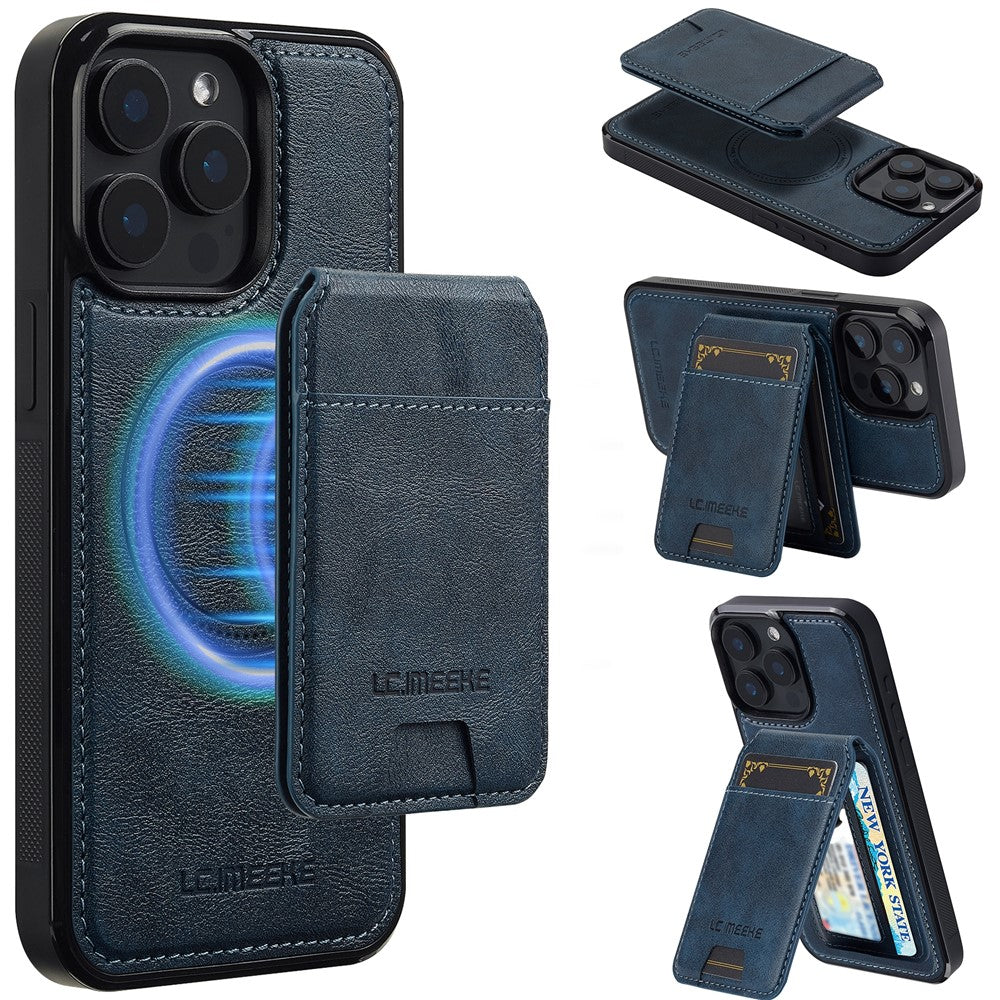 LC.IMEEKE L3 For iPhone 14 Pro Magnetic Case Detachable Card Holder Leather+TPU Mobile Cover