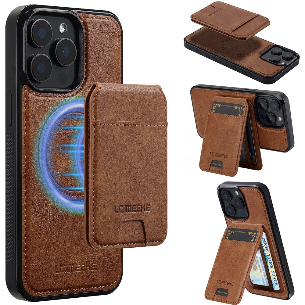 LC.IMEEKE L3 For iPhone 14 Pro Magnetic Case Detachable Card Holder Leather+TPU Mobile Cover
