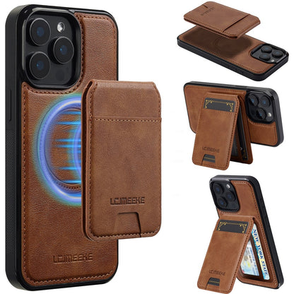 LC.IMEEKE L3 For iPhone 14 Pro Magnetic Case Detachable Card Holder Leather+TPU Mobile Cover