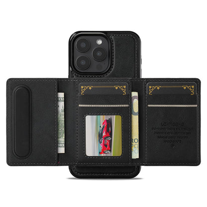 LC.IMEEKE L5 For iPhone 14 Pro Magnetic Phone Case Leather Back Cover with Detachable Card Holder