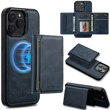 LC.IMEEKE L5 For iPhone 14 Pro Magnetic Phone Case Leather Back Cover with Detachable Card Holder