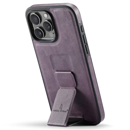 FIERRE SHANN For iPhone 14 Pro Case Kickstand Leather Slim Back Cover