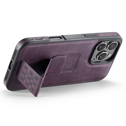FIERRE SHANN For iPhone 14 Pro Case Kickstand Leather Slim Back Cover