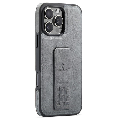 FIERRE SHANN For iPhone 14 Pro Case Kickstand Leather Slim Back Cover