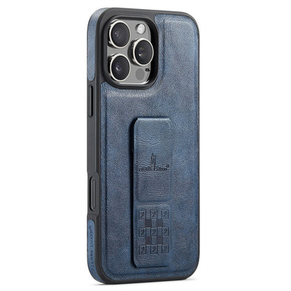 FIERRE SHANN For iPhone 14 Pro Case Kickstand Leather Slim Back Cover