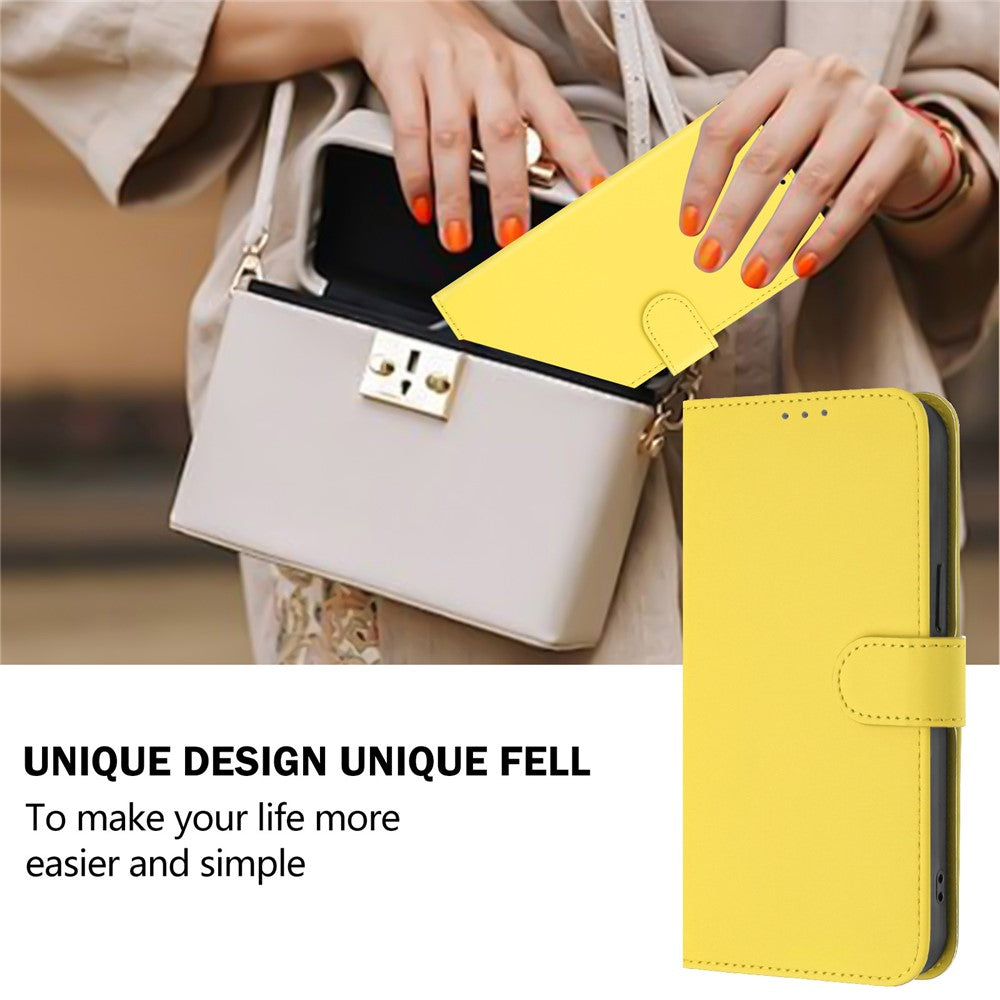 For iPhone 16 Pro Max Case Solid Color Wallet Leather Phone Cover with Strap