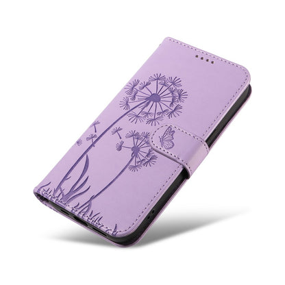 For iPhone 14 Pro Leather Case Wallet Phone Cover Dandelion Imprint