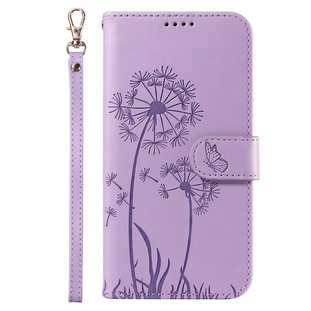 For iPhone 14 Pro Leather Case Wallet Phone Cover Dandelion Imprint
