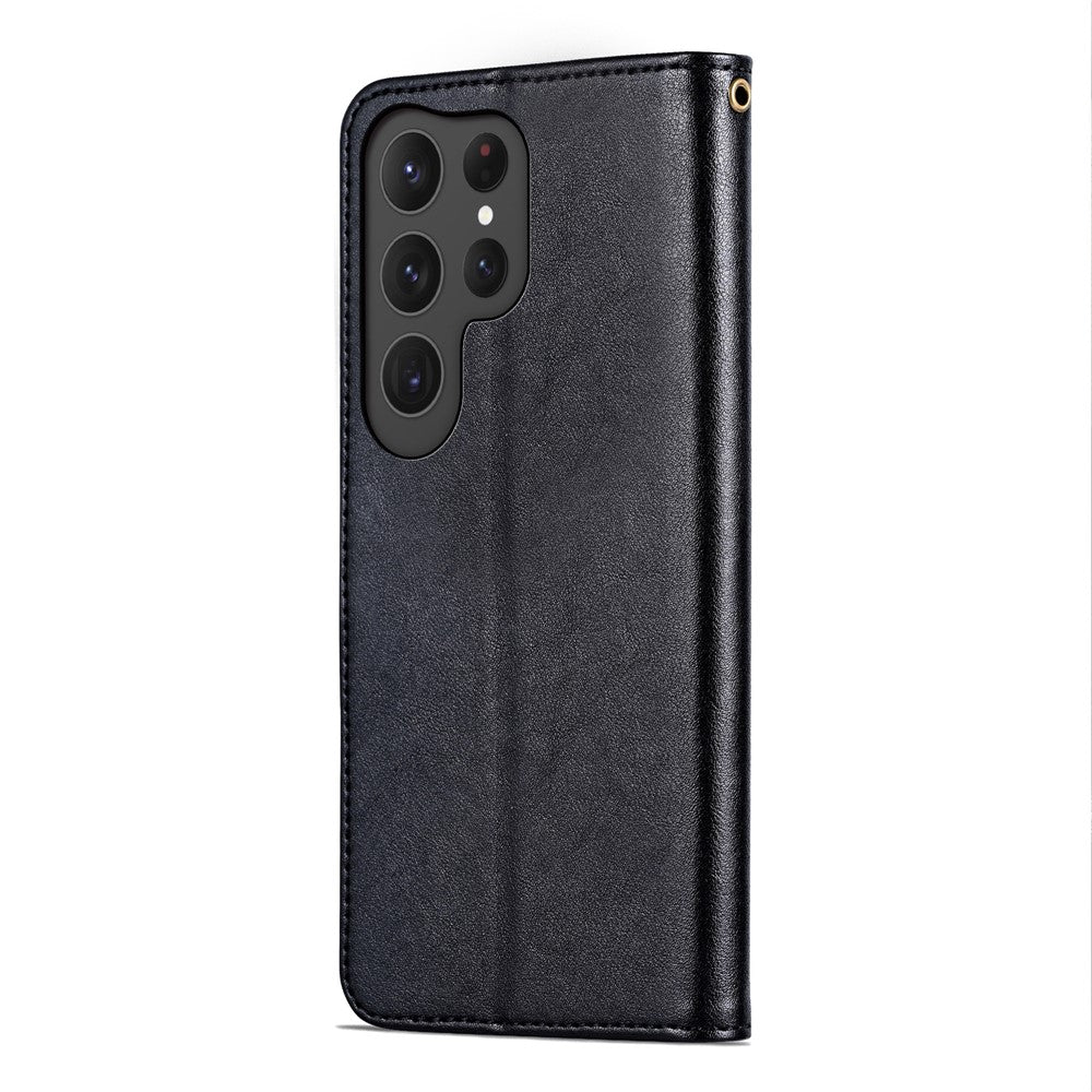 AZNS For Samsung Galaxy S25 Ultra Case Anti-Scratch PU Leather Stand Wallet Phone Cover