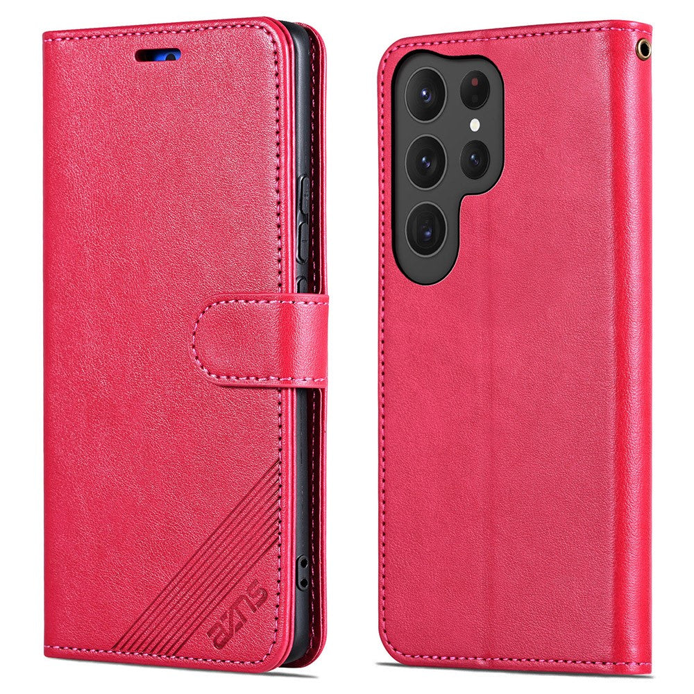 AZNS For Samsung Galaxy S25 Ultra Case Anti-Scratch PU Leather Stand Wallet Phone Cover