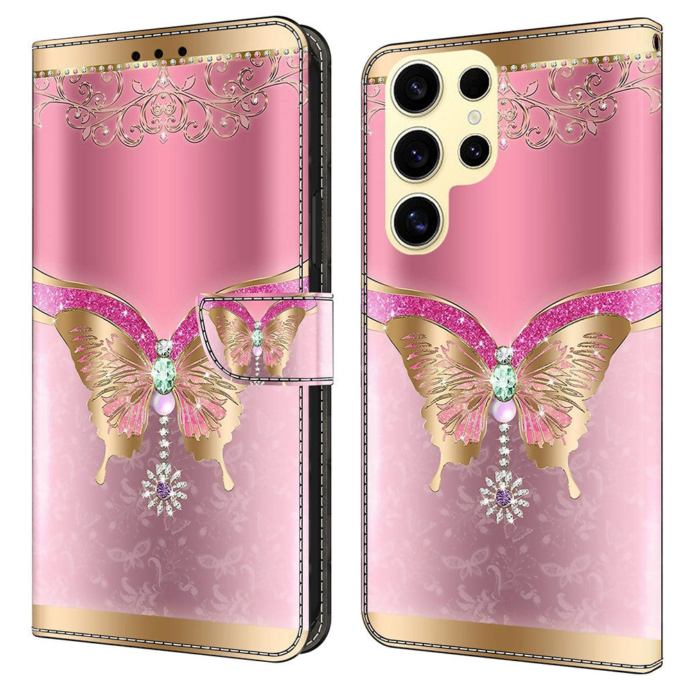 For Samsung Galaxy S25 Ultra Case 3D Pattern PU Leather Wallet Phone Cover with Stand