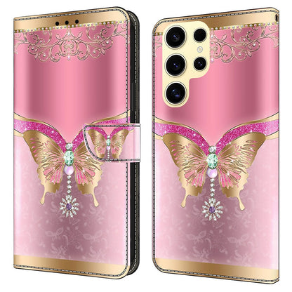 For Samsung Galaxy S25 Ultra Case 3D Pattern PU Leather Wallet Phone Cover with Stand
