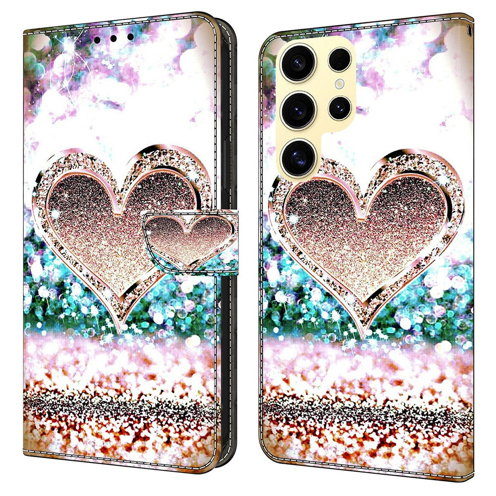 For Samsung Galaxy S25 Ultra Case 3D Pattern PU Leather Wallet Phone Cover with Stand