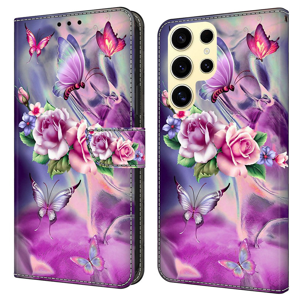 For Samsung Galaxy S25 Ultra Case 3D Pattern PU Leather Wallet Phone Cover with Stand