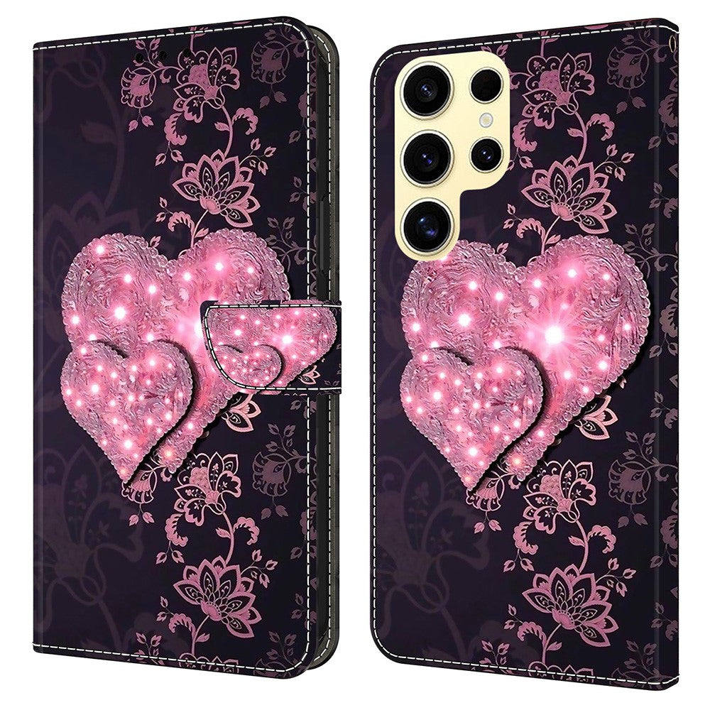 For Samsung Galaxy S25 Ultra Case 3D Pattern PU Leather Wallet Phone Cover with Stand