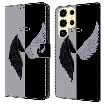 For Samsung Galaxy S25 Ultra Case Magnetic Clasp 3D Pattern Leather Wallet Phone Cover