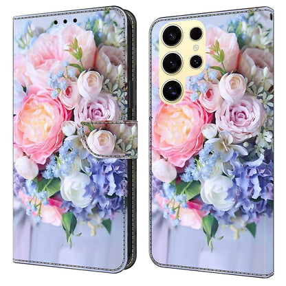 For Samsung Galaxy S25 Ultra Case Magnetic Clasp 3D Pattern Leather Wallet Phone Cover