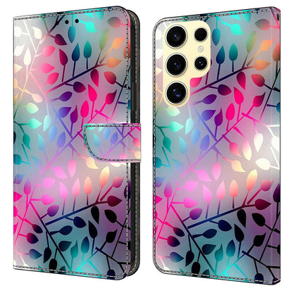 For Samsung Galaxy S25 Ultra Case Magnetic Clasp 3D Pattern Leather Wallet Phone Cover