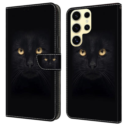 For Samsung Galaxy S25 Ultra Case Magnetic Clasp 3D Pattern Leather Wallet Phone Cover