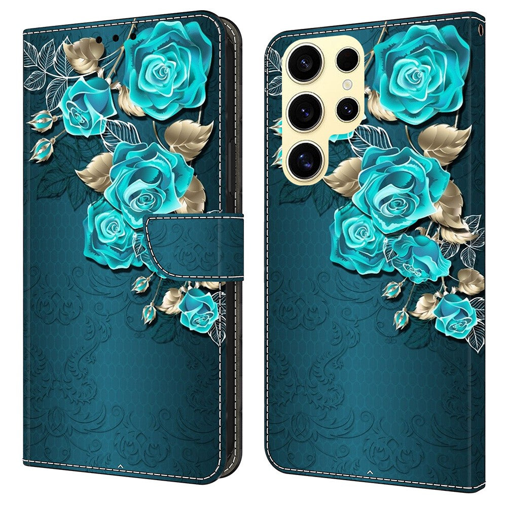 For Samsung Galaxy S25 Ultra Case Magnetic Clasp 3D Pattern Leather Wallet Phone Cover