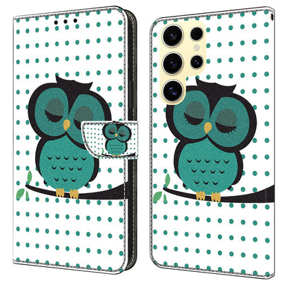 For Samsung Galaxy S25 Ultra Case Magnetic Clasp 3D Pattern Leather Wallet Phone Cover