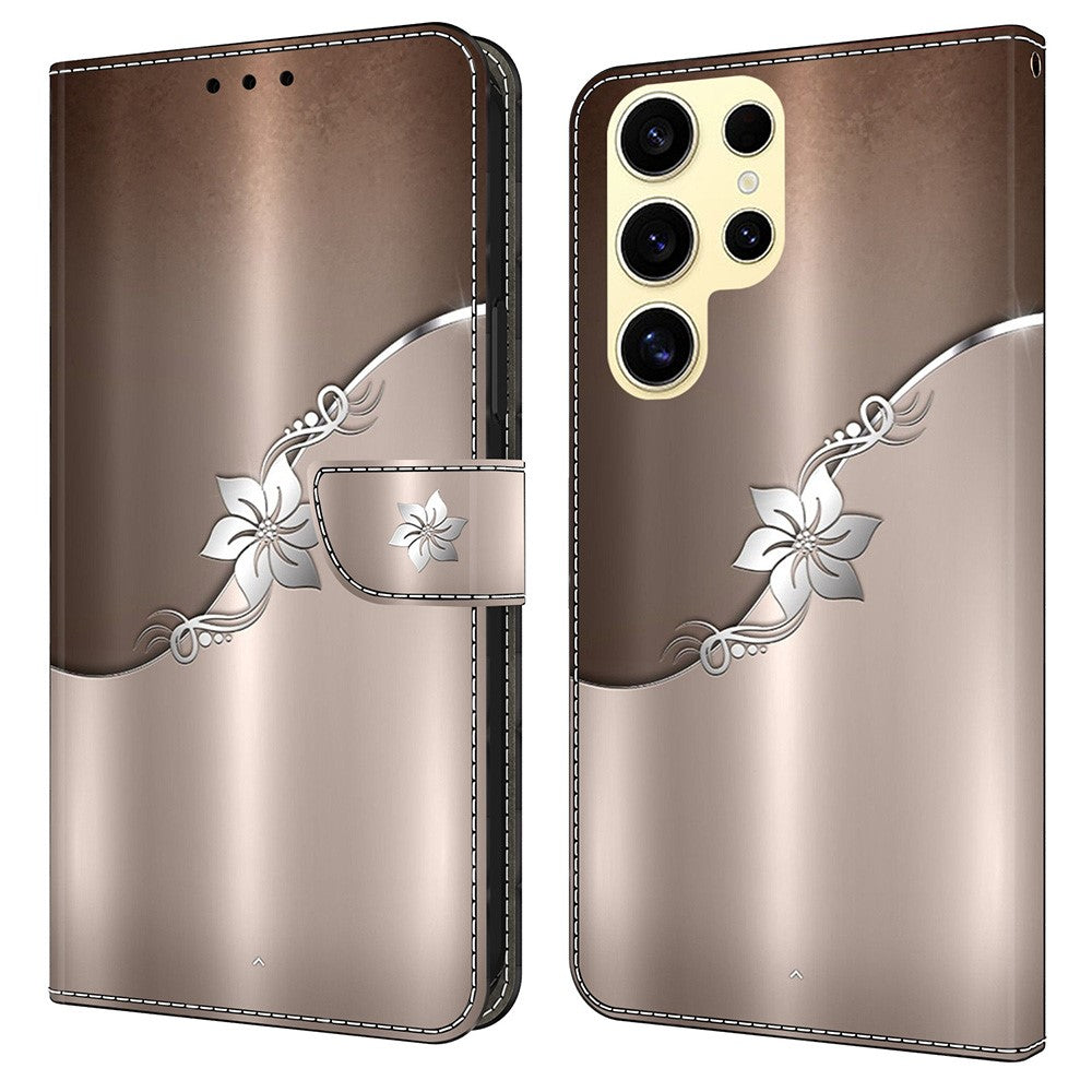 For Samsung Galaxy S25 Ultra Case Magnetic Clasp 3D Pattern Leather Wallet Phone Cover