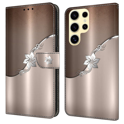 For Samsung Galaxy S25 Ultra Case Magnetic Clasp 3D Pattern Leather Wallet Phone Cover