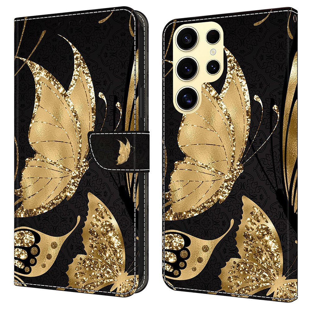 For Samsung Galaxy S25 Ultra Case Magnetic Clasp 3D Pattern Leather Wallet Phone Cover