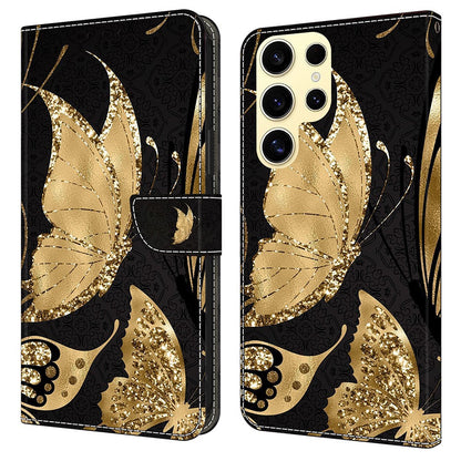 For Samsung Galaxy S25 Ultra Case Magnetic Clasp 3D Pattern Leather Wallet Phone Cover