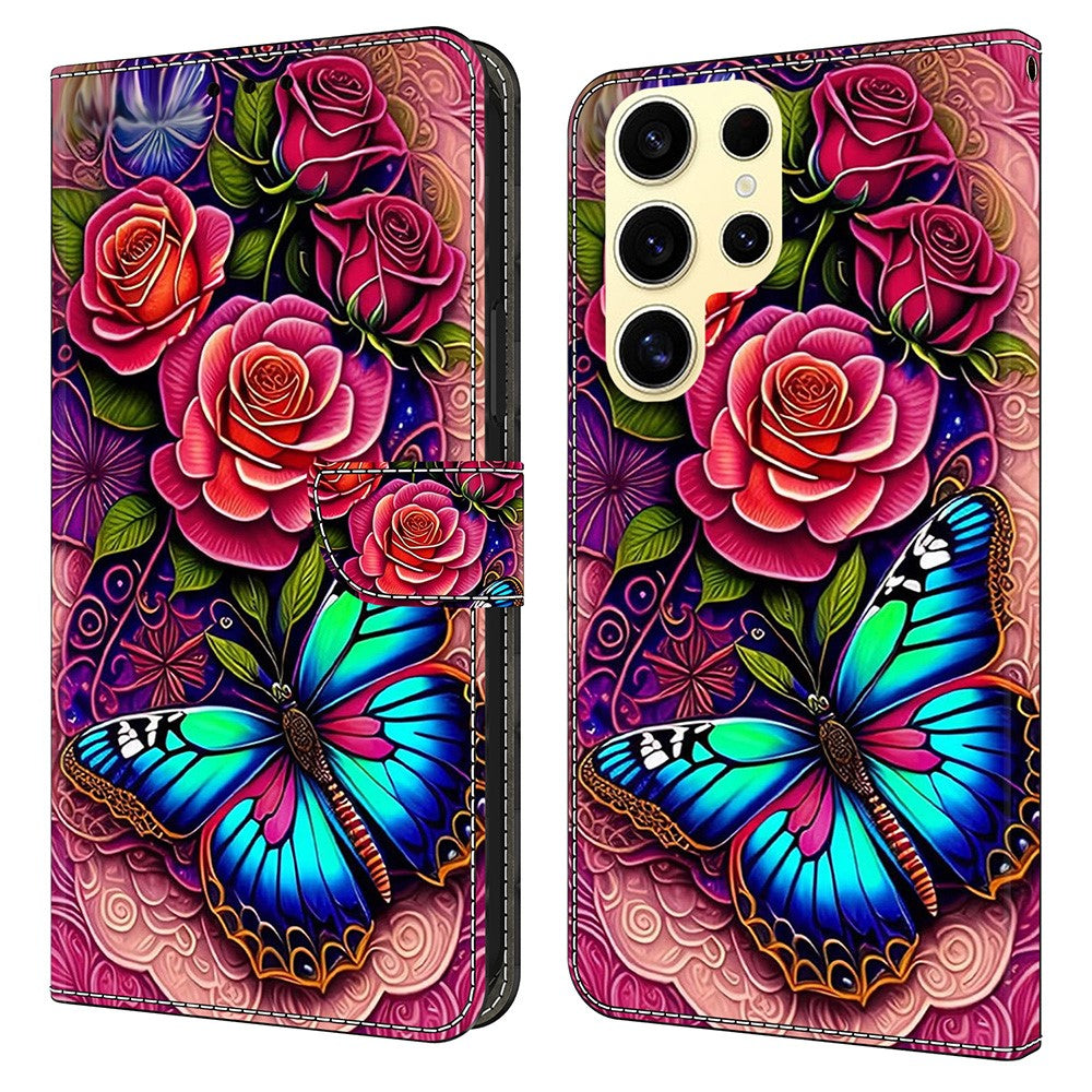 For Samsung Galaxy S25 Ultra Case PU Leather Wallet Phone Cover with Stand