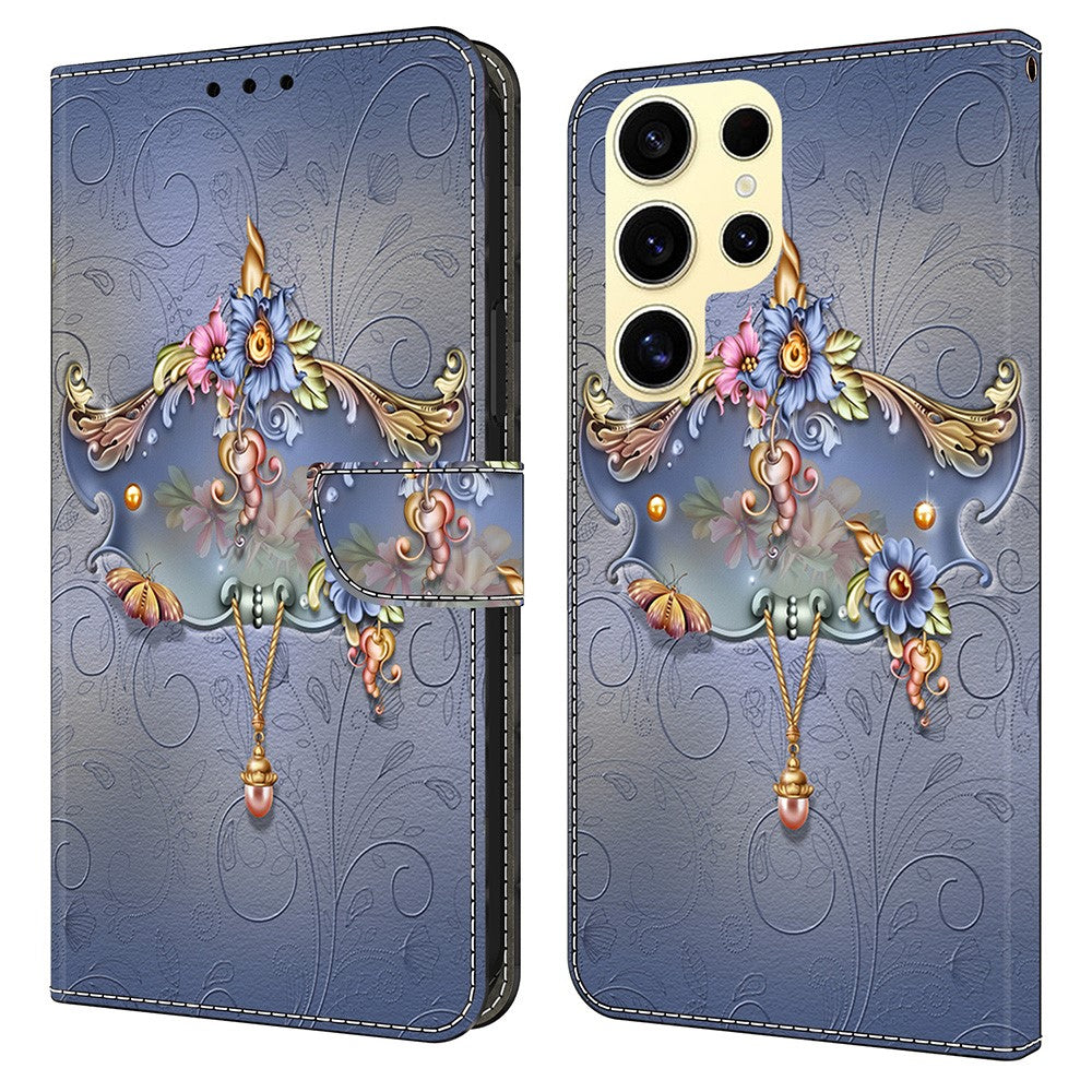 For Samsung Galaxy S25 Ultra Case PU Leather Wallet Phone Cover with Stand